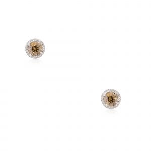 14k White Gold 2.58ctw Brown Diamond Stud Earrings