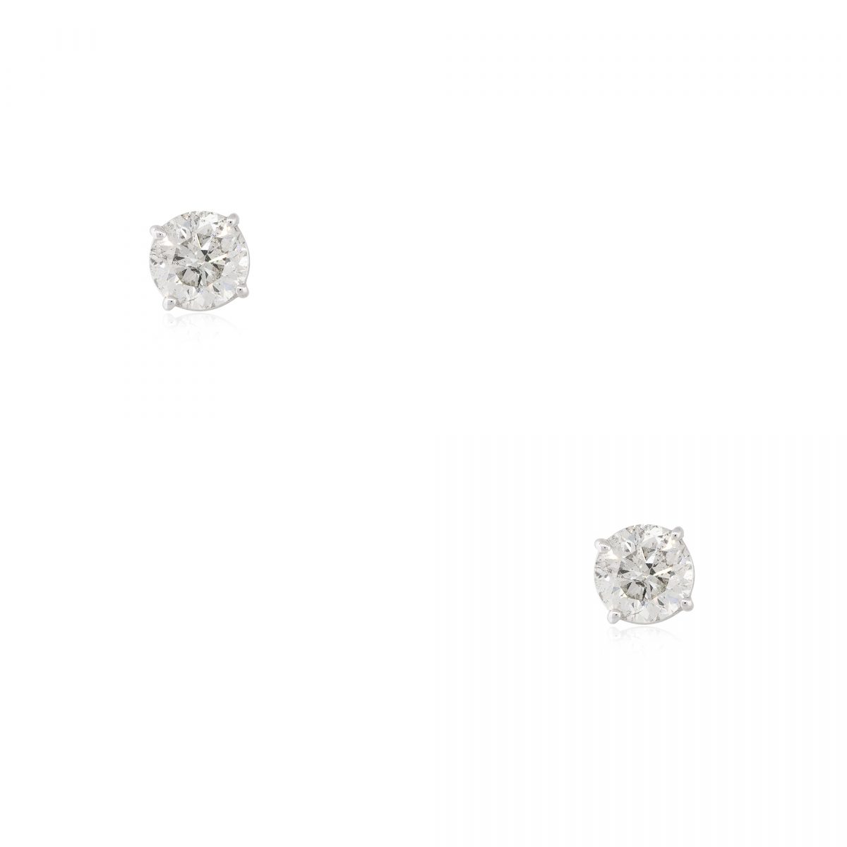 14k White Gold 2.02ctw Diamond Stud Earrings