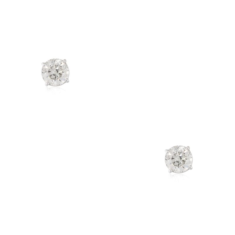 14k White Gold 2.02ctw Diamond Stud Earrings