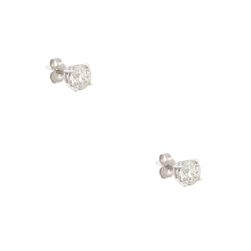 14k White Gold 1.93ctw Diamond Stud Earrings