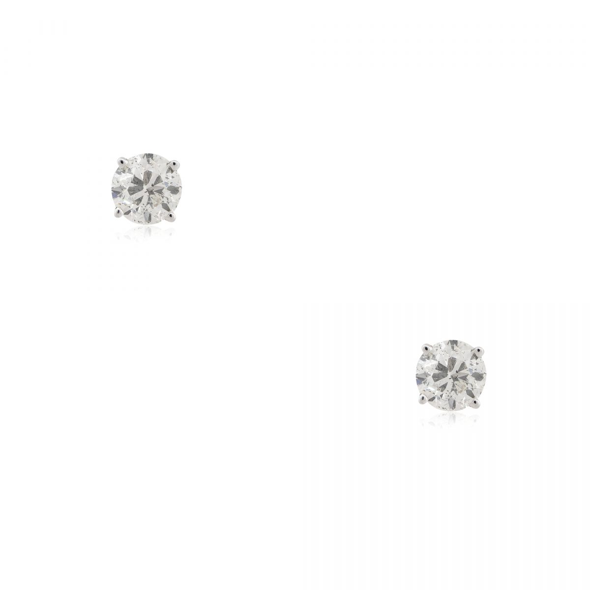 14k White Gold 1.93ctw Diamond Stud Earrings