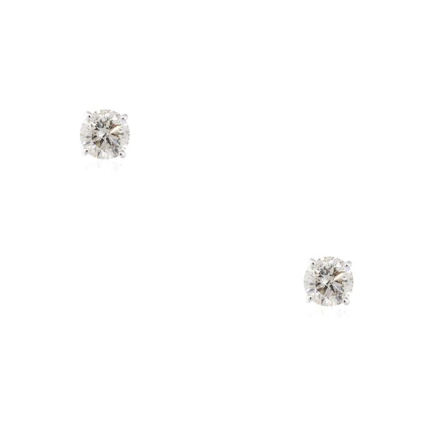 14k White Gold 2.60ctw Diamond Stud Earrings