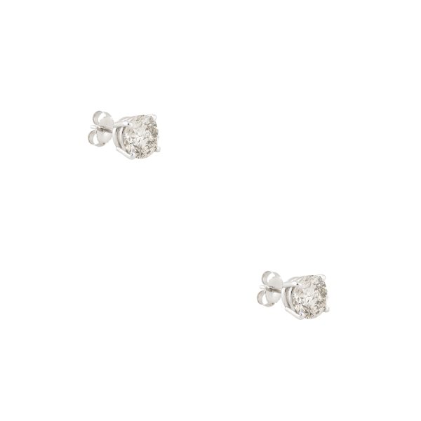 14k White Gold 2.60ctw Diamond Stud Earrings