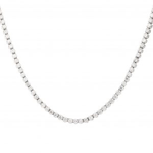 14k White Gold 8.14ctw Diamond Tennis Necklace