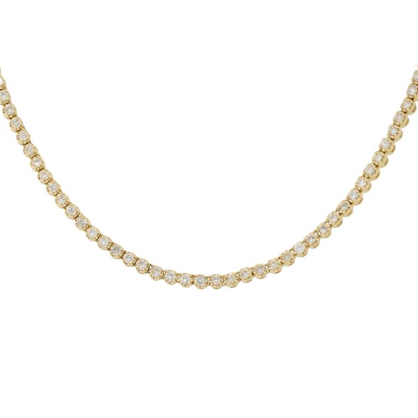 14k Yellow Gold 3.80ctw Diamond Tennis Necklace