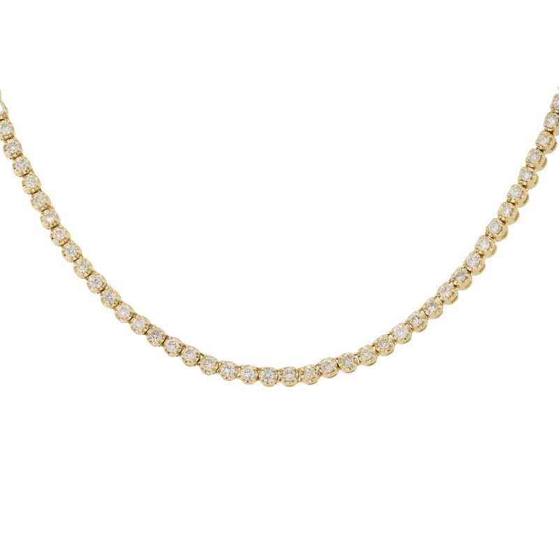 14k Yellow Gold 3.80ctw Diamond Tennis Necklace