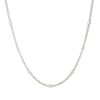 14k White Gold 9.66ctw Diamond Tennis Necklace with Diamond Stations