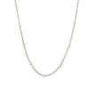 14k White Gold 9.66ctw Diamond Tennis Necklace with Diamond Stations
