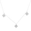14k White Gold 1.05ctw Flower Diamond Station Necklace