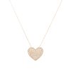 14k Rose Gold 1.01ctw Pave Diamond Heart Pendant Necklace