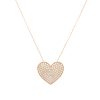 14k Rose Gold 1.01ctw Pave Diamond Heart Pendant Necklace