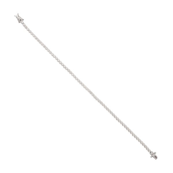 14k White Gold 0.91ctw Round Brilliant Diamond Tennis Bracelet