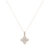 14k Yellow Gold 0.48ctw Diamond 4 Leaf Flower Pendant Necklace