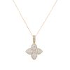 14k Yellow Gold 0.48ctw Diamond 4 Leaf Flower Pendant Necklace