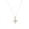 14k Yellow Gold 0.48ctw Diamond 4 Leaf Flower Pendant Necklace