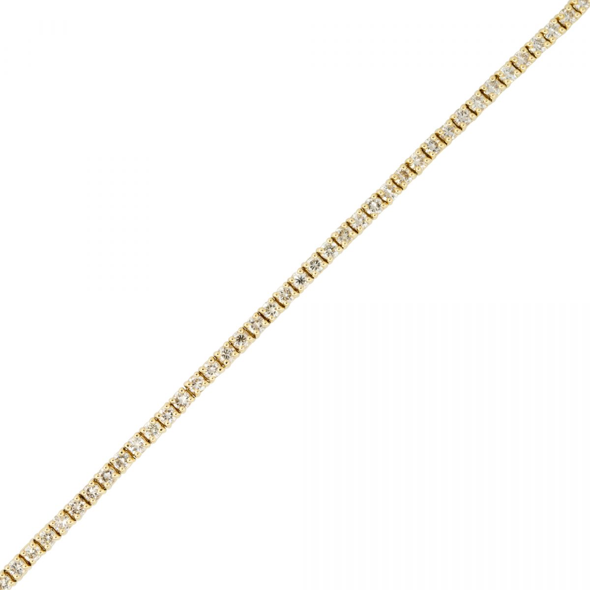 14k Yellow Gold 1.91ctw Round Brilliant Diamond Tennis Bracelet