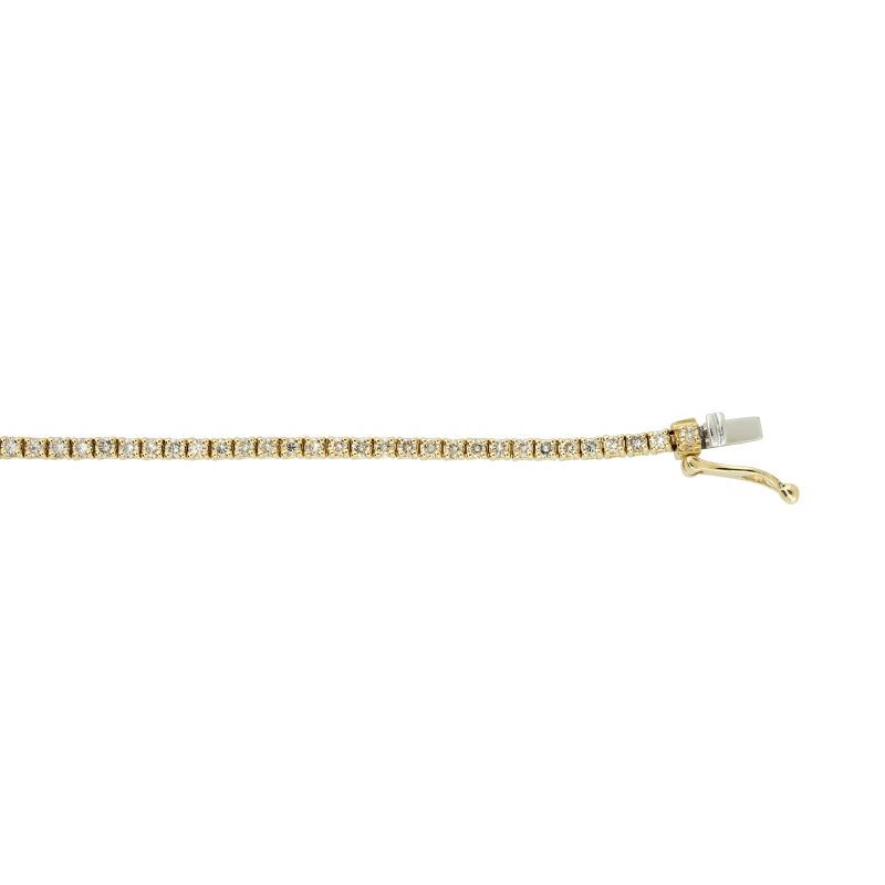 14k Yellow Gold 1.91ctw Round Brilliant Diamond Tennis Bracelet