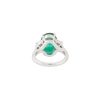 Platinum 5.86ctw Emerald and Half Moon Diamond Side Stones Ring