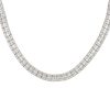 18k White Gold 16.64ctw Baguette and Round Brilliant Diamond 3 Row Tennis Necklace