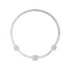 18k White Gold 21.71ctw Baguette, Round Brilliant, and Princess Cut Diamond Station Necklace