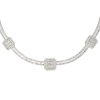 18k White Gold 21.71ctw Baguette, Round Brilliant, and Princess Cut Diamond Station Necklace