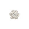 18k White Gold 5.06ctw Round and Baguette Diamond Pave Flower Ring
