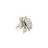 18k White Gold 5.06ctw Round and Baguette Diamond Pave Flower Ring
