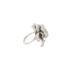 18k White Gold 5.06ctw Round and Baguette Diamond Pave Flower Ring