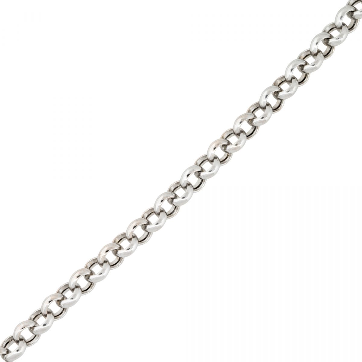 14k White Gold 19″ Men's 6mm Round Rolo Link Chain