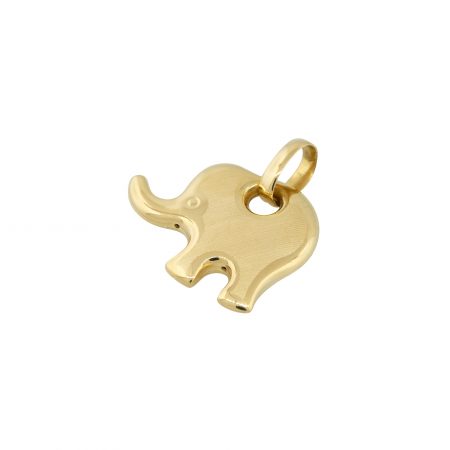 18k Yellow Gold Elephant Pendant