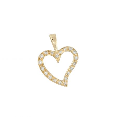 18k Yellow Gold 0.23ctw Diamond Heart Pendant