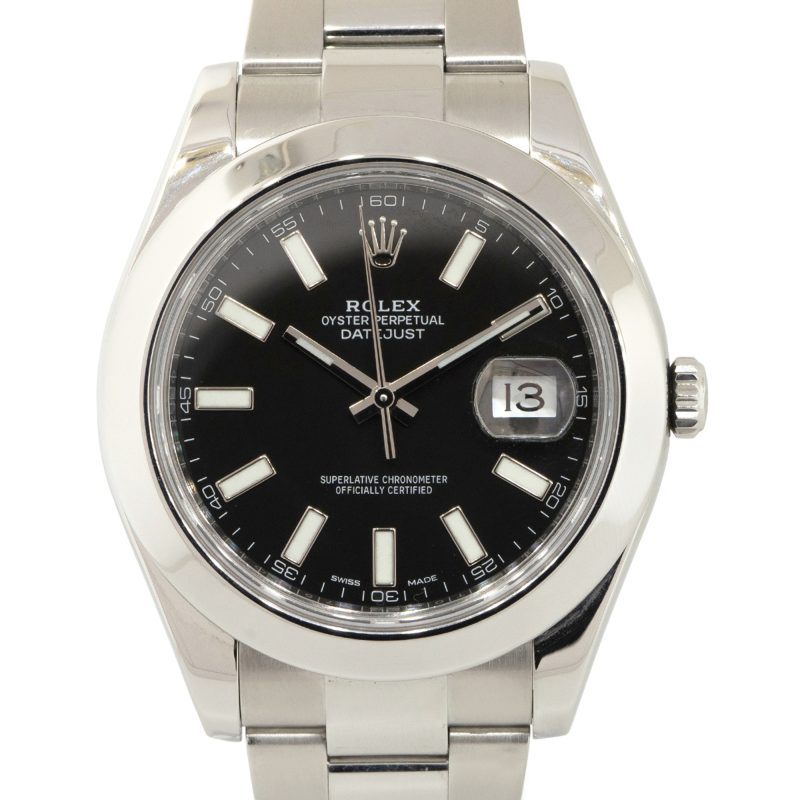 Rolex 116300 Datejust II Stainless Steel Black Dial Smooth Bezel Watch