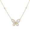 14k Yellow Gold 0.65ctw Diamond Butterfly Necklace with 4 Diamond Stations