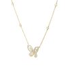 14k Yellow Gold 0.65ctw Diamond Butterfly Necklace with 4 Diamond Stations