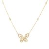 14k Yellow Gold 0.65ctw Diamond Butterfly Necklace with 4 Diamond Stations