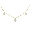 14k Yellow Gold 0.67ctw 3 Pave Diamond Pear Station Necklace