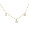14k Yellow Gold 0.67ctw 3 Pave Diamond Pear Station Necklace
