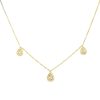 14k Yellow Gold 0.67ctw 3 Pave Diamond Pear Station Necklace