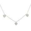 14k White Gold 0.47ctw 5 Diamond Heart Station Necklace