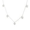 14k White Gold 0.47ctw 5 Diamond Heart Station Necklace