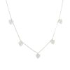14k White Gold 0.47ctw 5 Diamond Heart Station Necklace