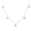 14k White Gold 0.47ctw 5 Diamond Heart Station Necklace