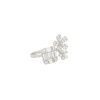 18k White Gold 1.85ctw Diamond Flowers and Diamond Mosaic Square Open Shank Ring