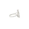 18k White Gold 1.85ctw Diamond Flowers and Diamond Mosaic Square Open Shank Ring