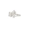 18k White Gold 1.85ctw Diamond Flowers and Diamond Mosaic Square Open Shank Ring