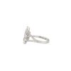 18k White Gold 1.85ctw Diamond Flowers and Diamond Mosaic Square Open Shank Ring
