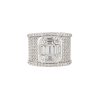 18k White Gold 3.33ctw Diamond Mosaic Pave Wide Band