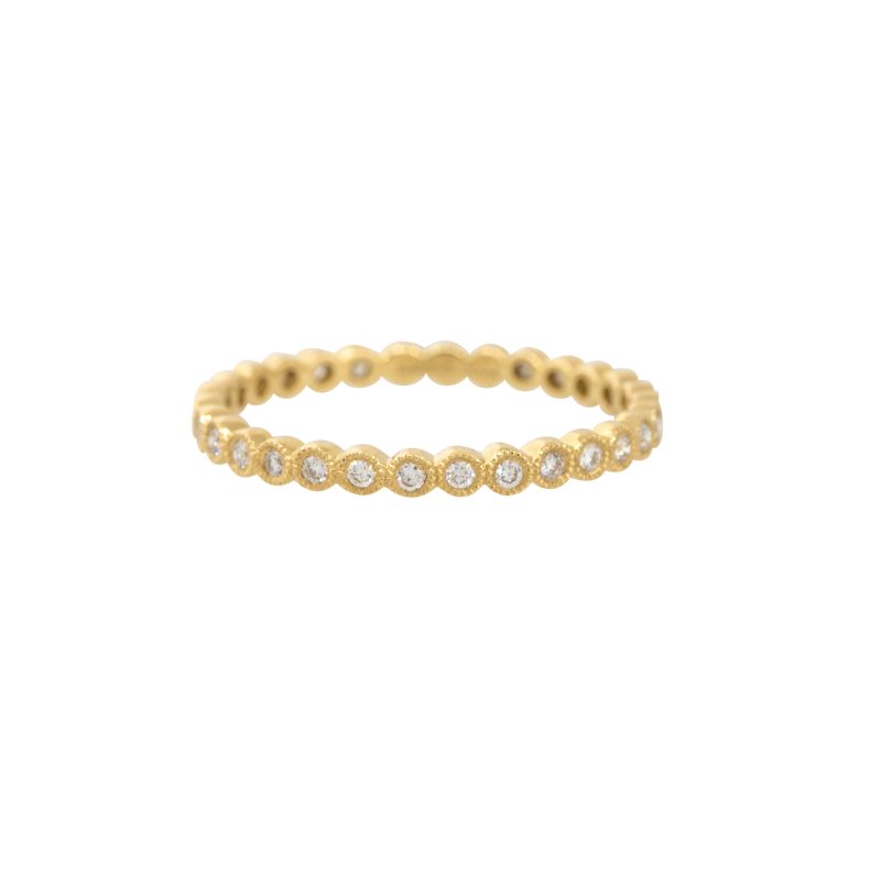 18k Yellow Gold 1.11ctw Diamond Set of 4 Stackable Rings