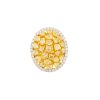 18k Two-Tone Gold 3.79ctw Yellow Diamond Oval Halo Ring