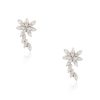 18k White Gold 1.86ctw Diamond Flower Crawler Earrings
